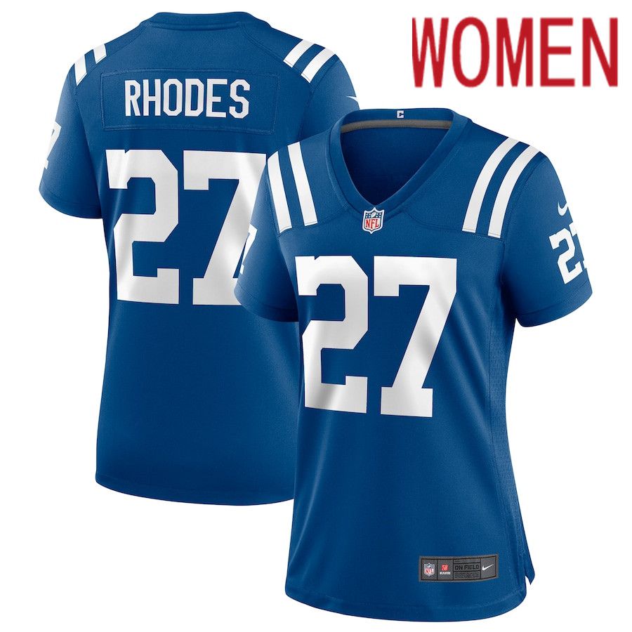 Women Indianapolis Colts #27 Xavier Rhodes Nike Royal Game NFL Jersey->women nfl jersey->Women Jersey